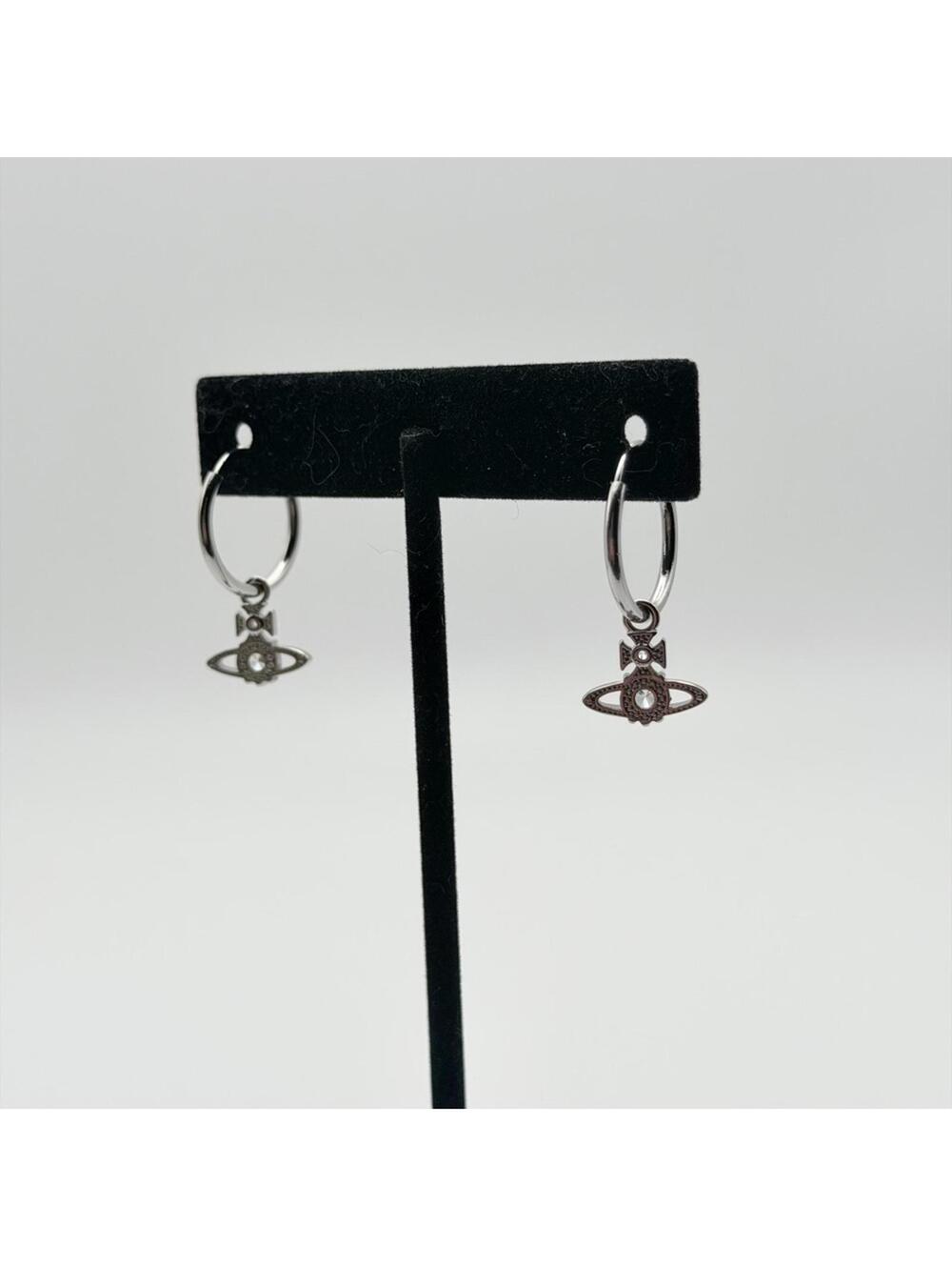 Vivienne Westwood Nina Spark Crystal Saturn Hoop Earring Slr - Picture 4 of 5